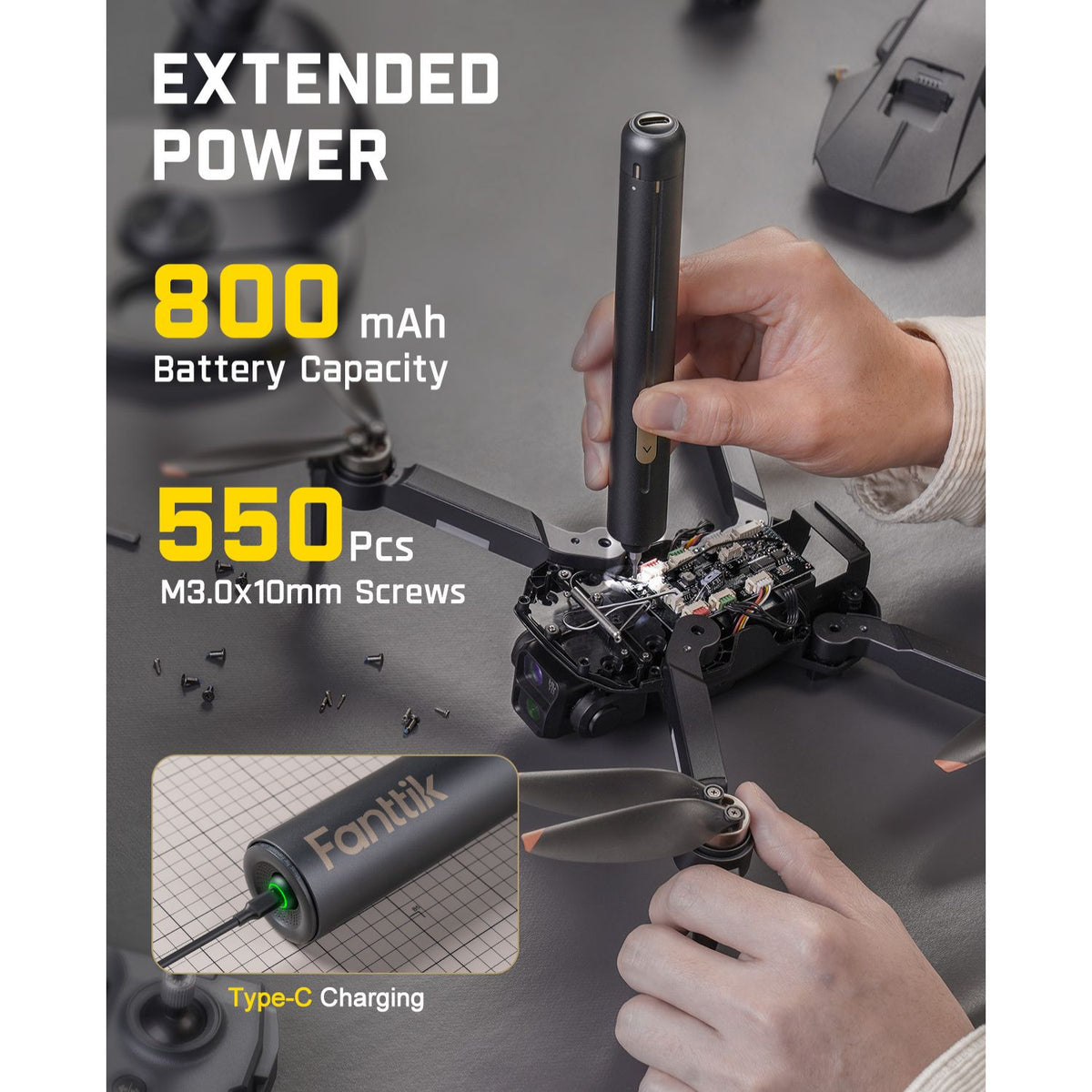 Fanttik NEX E2 Ultra Precision Electric Screwdriver Kit - Gray