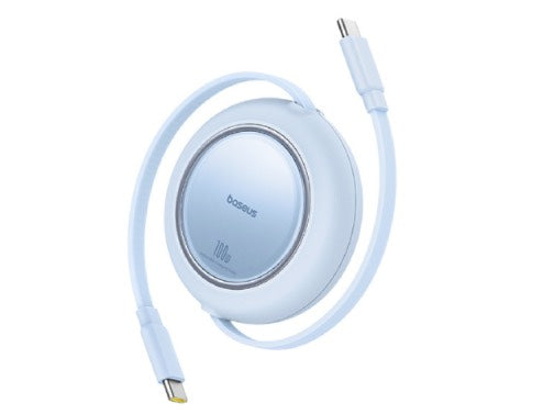 Baseus Free2Pull Mini 1.5m USB-C to USB-C 100W Retractable Cable – Blue