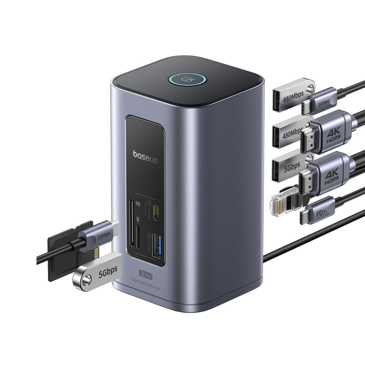 Baseus Nomos NU1 Air Spacemate 12-in-1 Docking Station – Space Gray