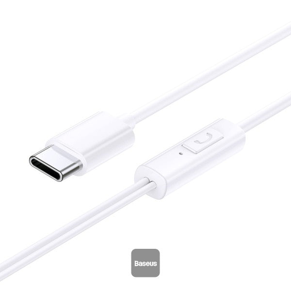 Baseus Encok CZ11 Wired Earphones - Moon White