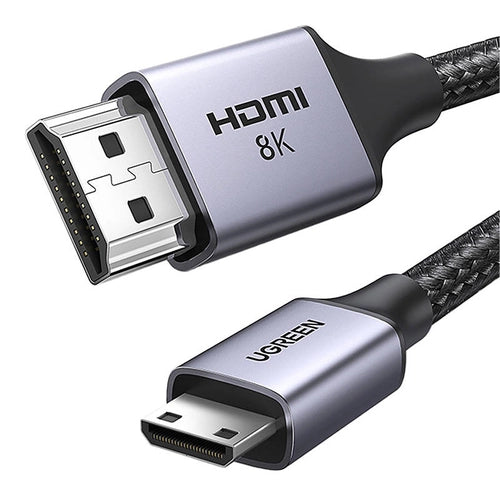 UGREEN كابل ميني HDMI إلى HDMI بدقة 8K طول 1 متر أسود - HD163