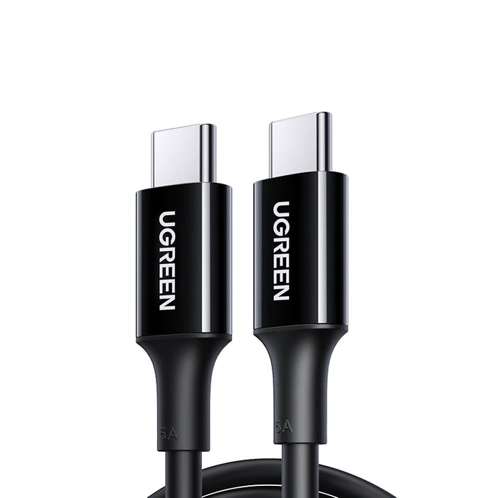 كابل شحن يوجرين USB-C 2.0 بقوة 100 واط وطول 2 متر (أسود)US300
