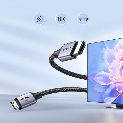 UGREEN كابل ميني HDMI إلى HDMI بدقة 8K طول 2 متر أسود - HD163