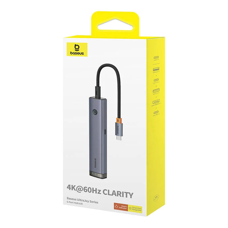 Baseus UltraJoy هاب 6 منافذ HUB AIR - رمادي فضائي