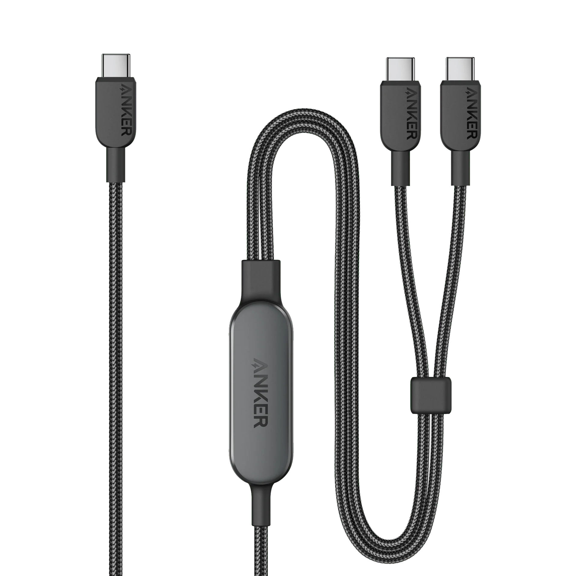 كابل أنكر 2 في 1 USB-C إلى USB-C بقوة 140 واط (1.2 متر/4 قدم) - أسود