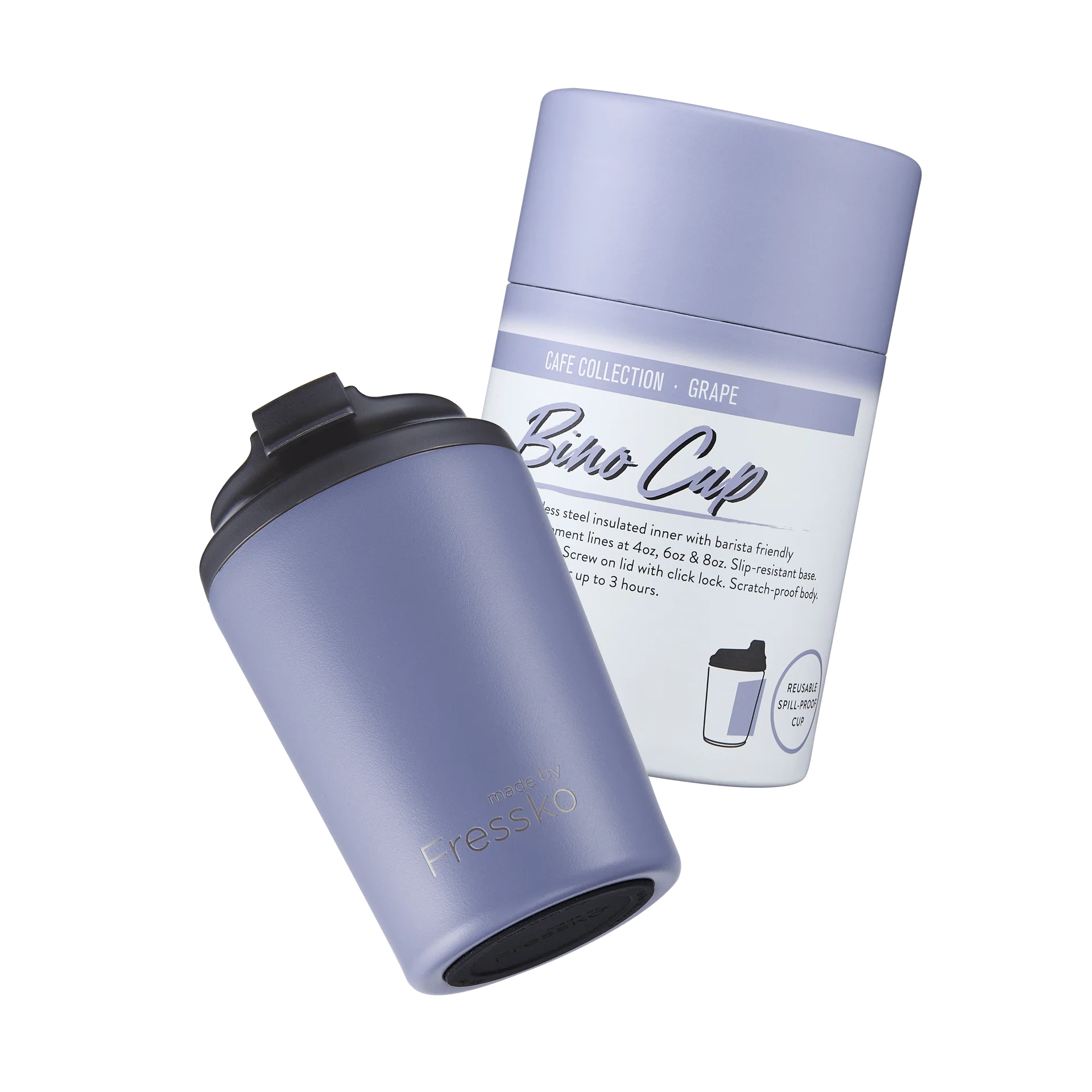 FRESSKO Bino 227ml / 8oz Cup - Stainless Steel - Grape