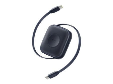 Baseus 100W Retractable Fast Charging Cable with Built-in Apple Watch Wireless Charger - Black