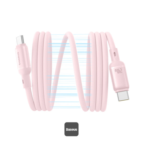 Baseus PicoGo 1m USB-C to USB-C 240W Magnetic Liquid Silicone Cable – Pink