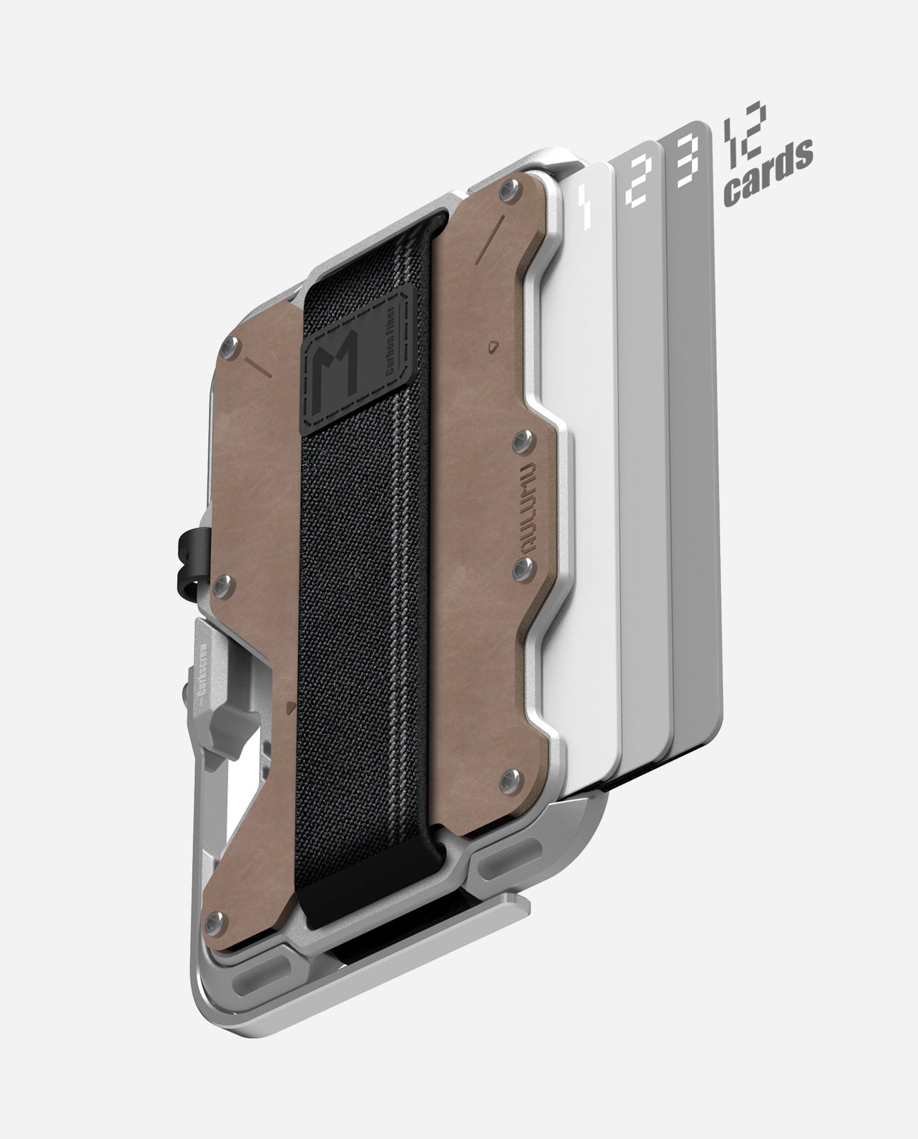 AULUMU G03 Multi-Tool Magnetic Metal Wallet Leather Cover - Genuine Leather 