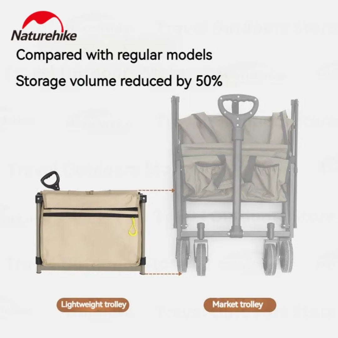 Naturehike Lightweight Folding Trolley - Linen Brown (100L)