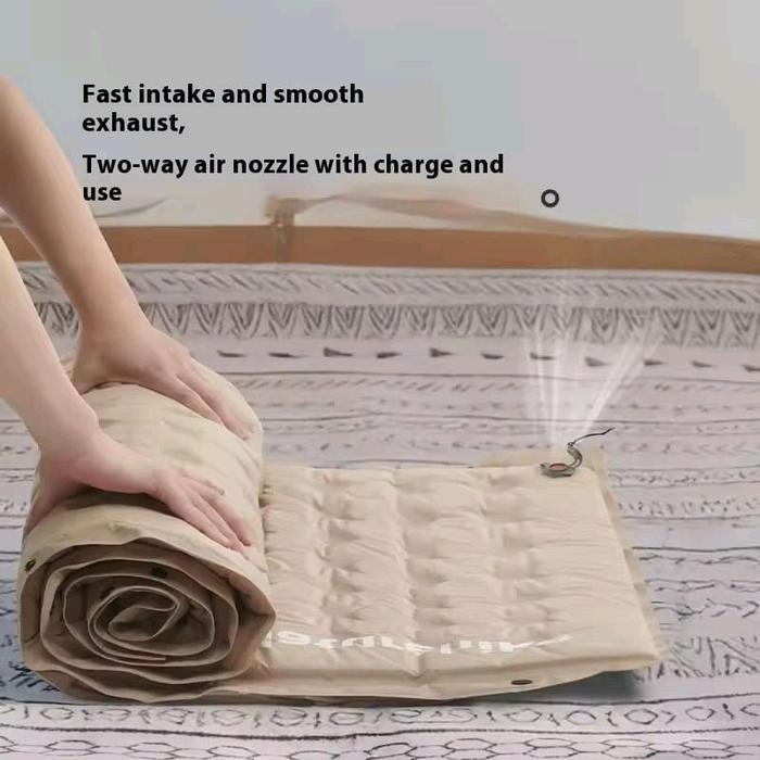 Naturehike D Series Automatic Inflatable Cushion with Built-in Pillow - Khaki Single(200*65*3)
