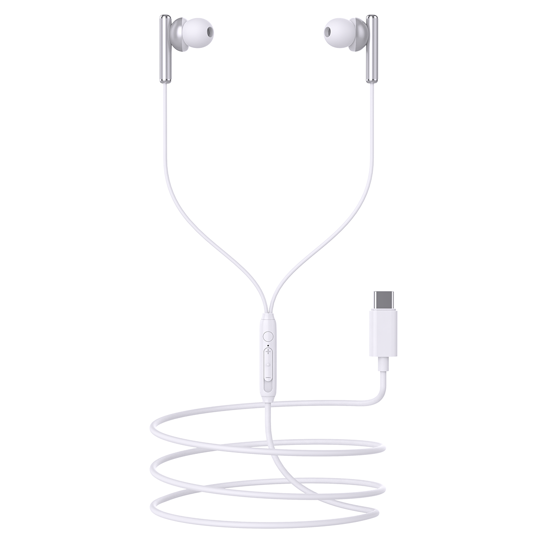 سماعات PAWA تشورد السلكية داخل الأذن بموصل USB-C - أبيض