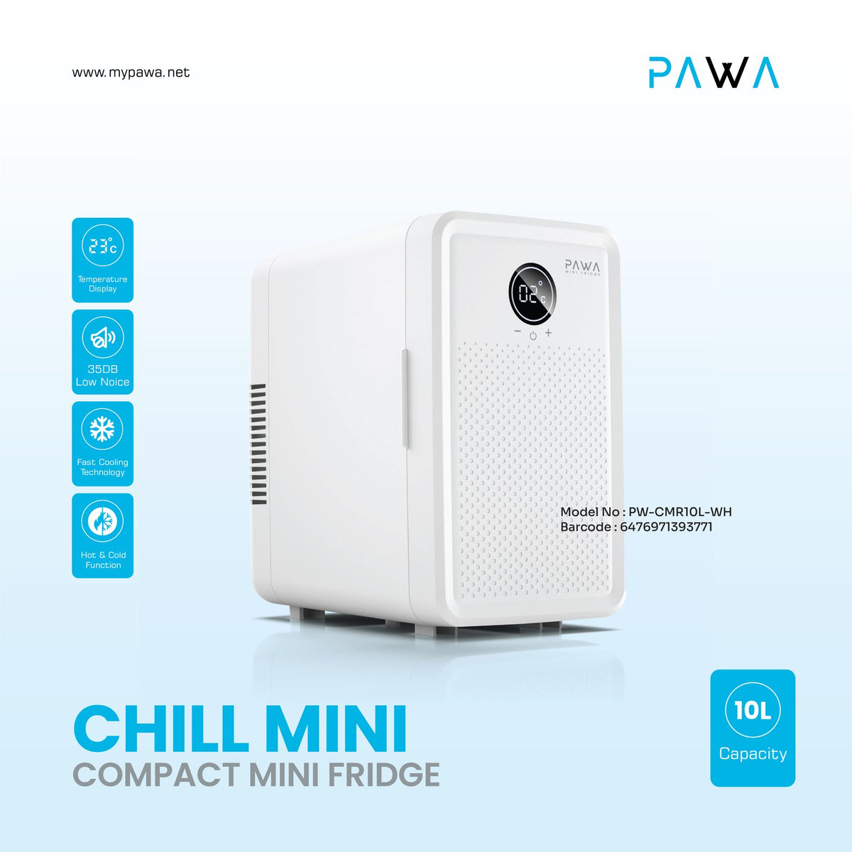 PAWA Chill Mini fridge hot and cold function