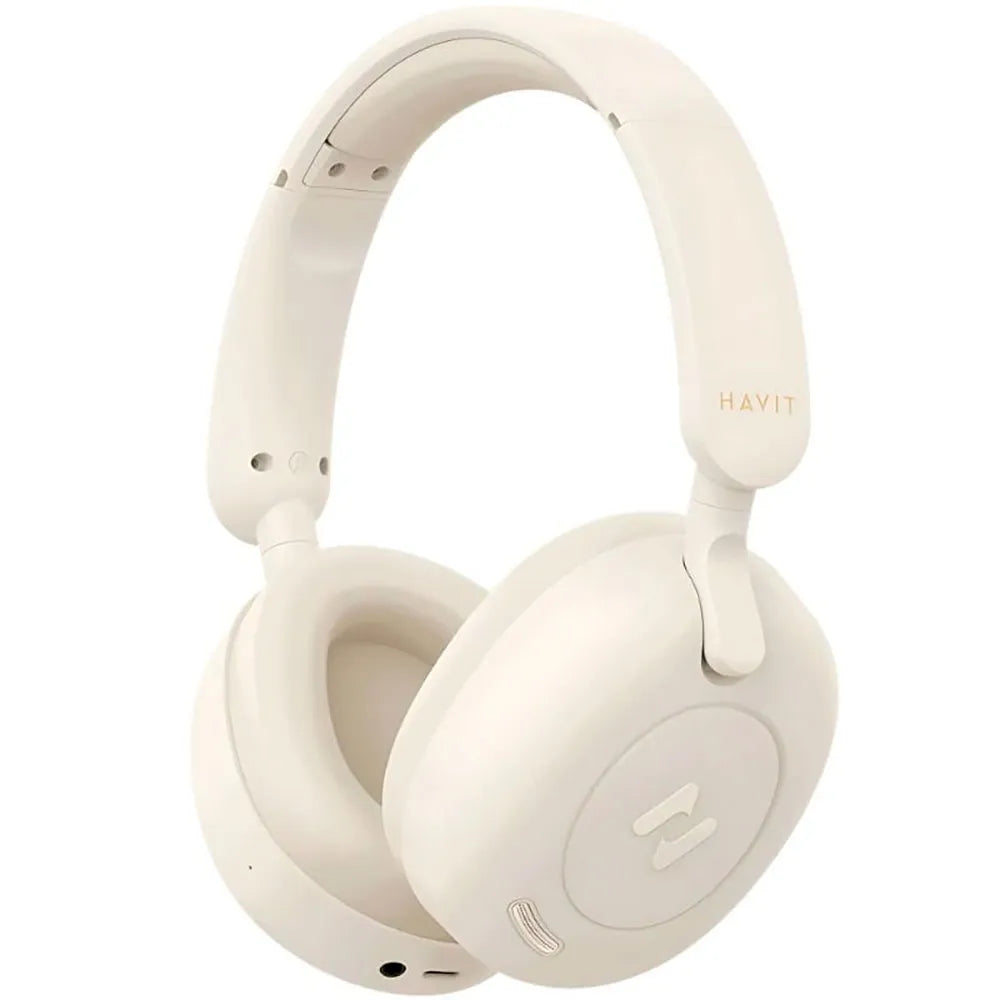 Havit H655BT hybrid ANC wireless over-ear headphones in beige