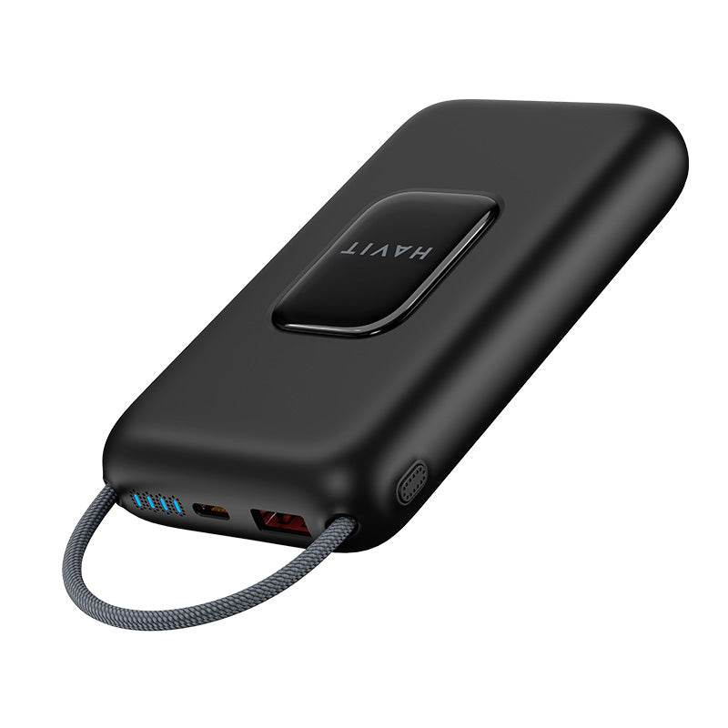 بنك طاقة هافيت PB32 بسعة 10000 مللي أمبير/ساعة + كابل USB-C أسود/رمادي PB32