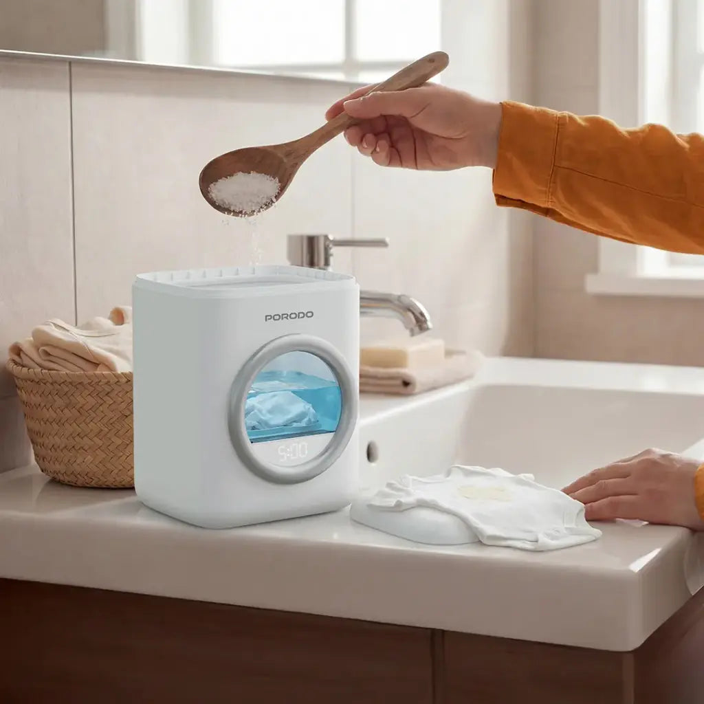 Porodo Lifestyle Launder 1.7L Portable Mini Washing Machine White