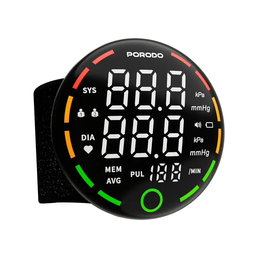 Porodo LiveOn Digital Blood Pressure Monitor One-Key Black