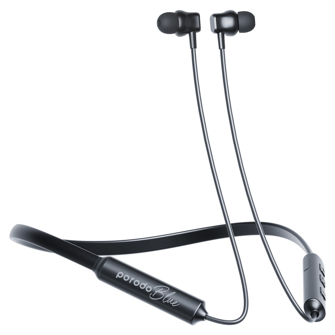 Porodo Blue ENC Neckband In-Ear Earphones - Black