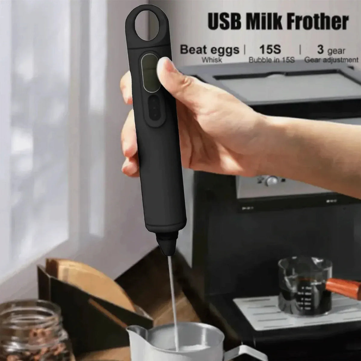 LePresso Forthmate 3-in-1 Milk Frother with Interchangeable Whisks