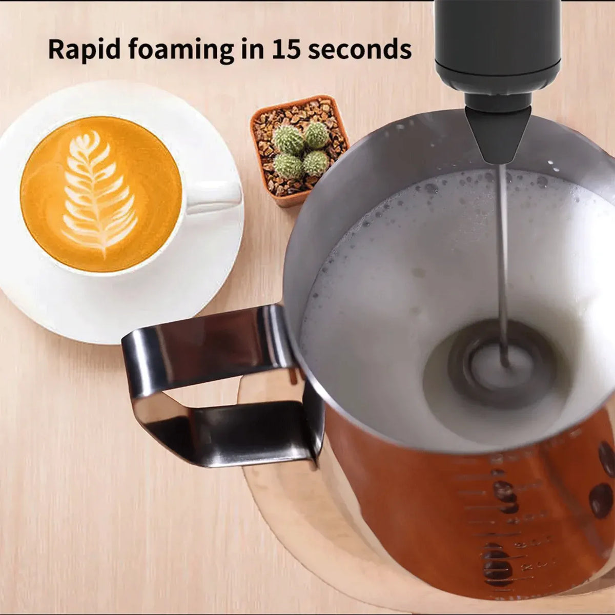 LePresso Forthmate 3-in-1 Milk Frother with Interchangeable Whisks