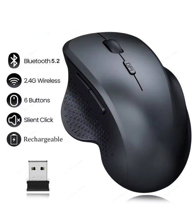 Ergonomic Wireless Mouse – Dual Mode 2.4G