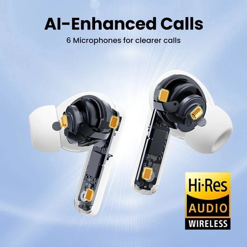 UGREEN سماعات أذن HiTune T6s الهجينة المانعة للضوضاء النشطة، لون أبيض - WS205