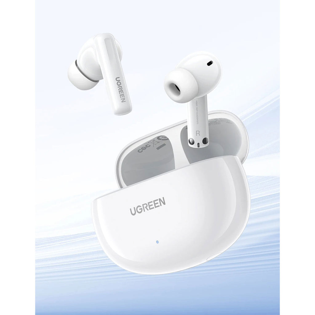 UGREEN HiTune T6 سماعات لاسلكية بإلغاء الضوضاء الهجين - أبيض