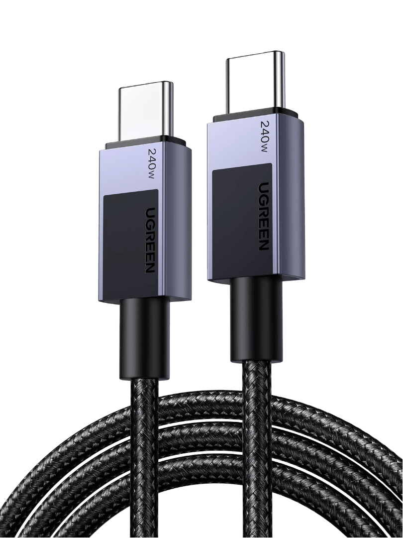UGREEN كابل USB-C إلى USB-C بقوة 5 أمبير 240 واط مضفر بطول 1 متر أسود - US535