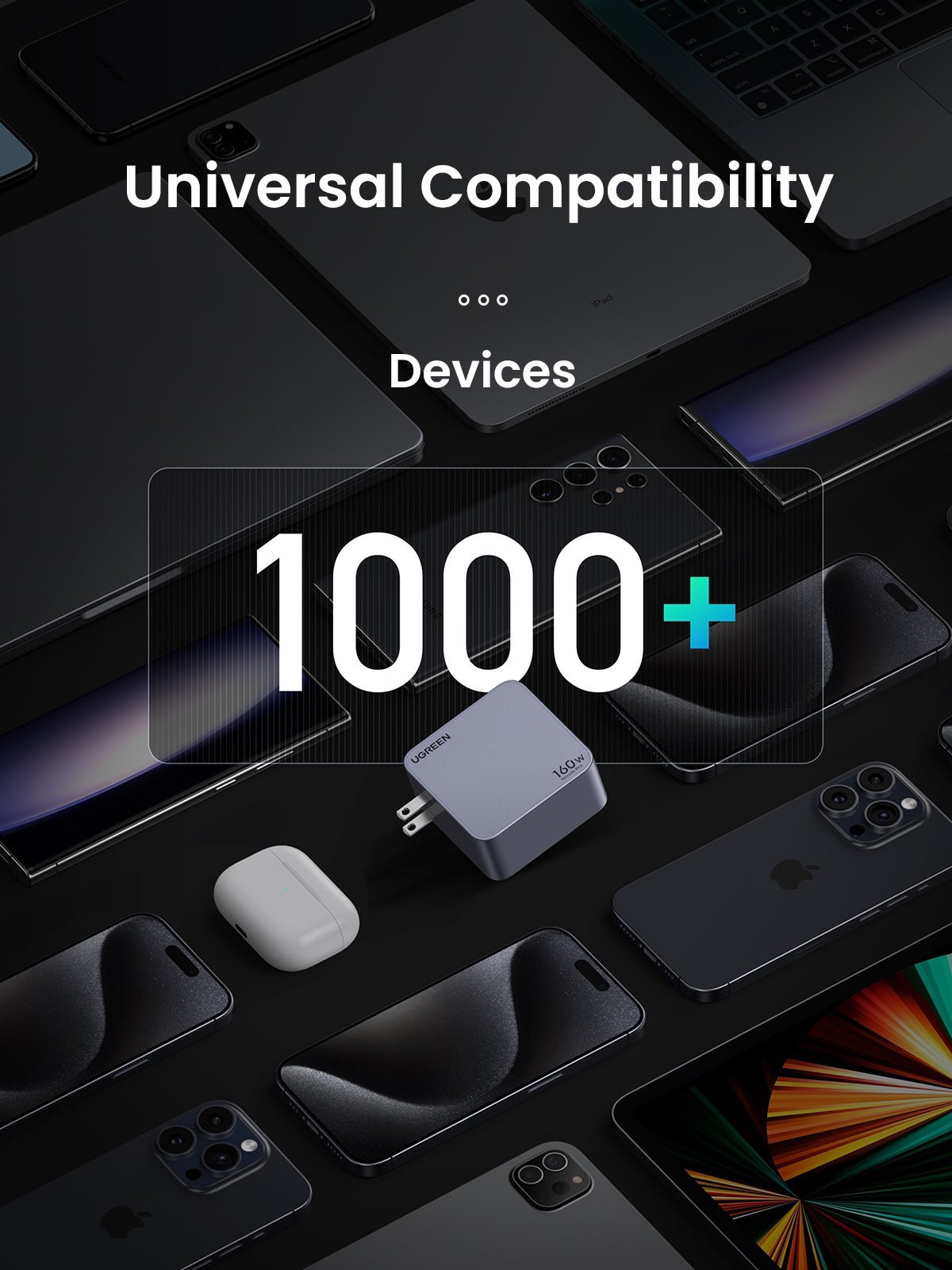 UGREEN Nexode Pro 160W charger multiple devices in use