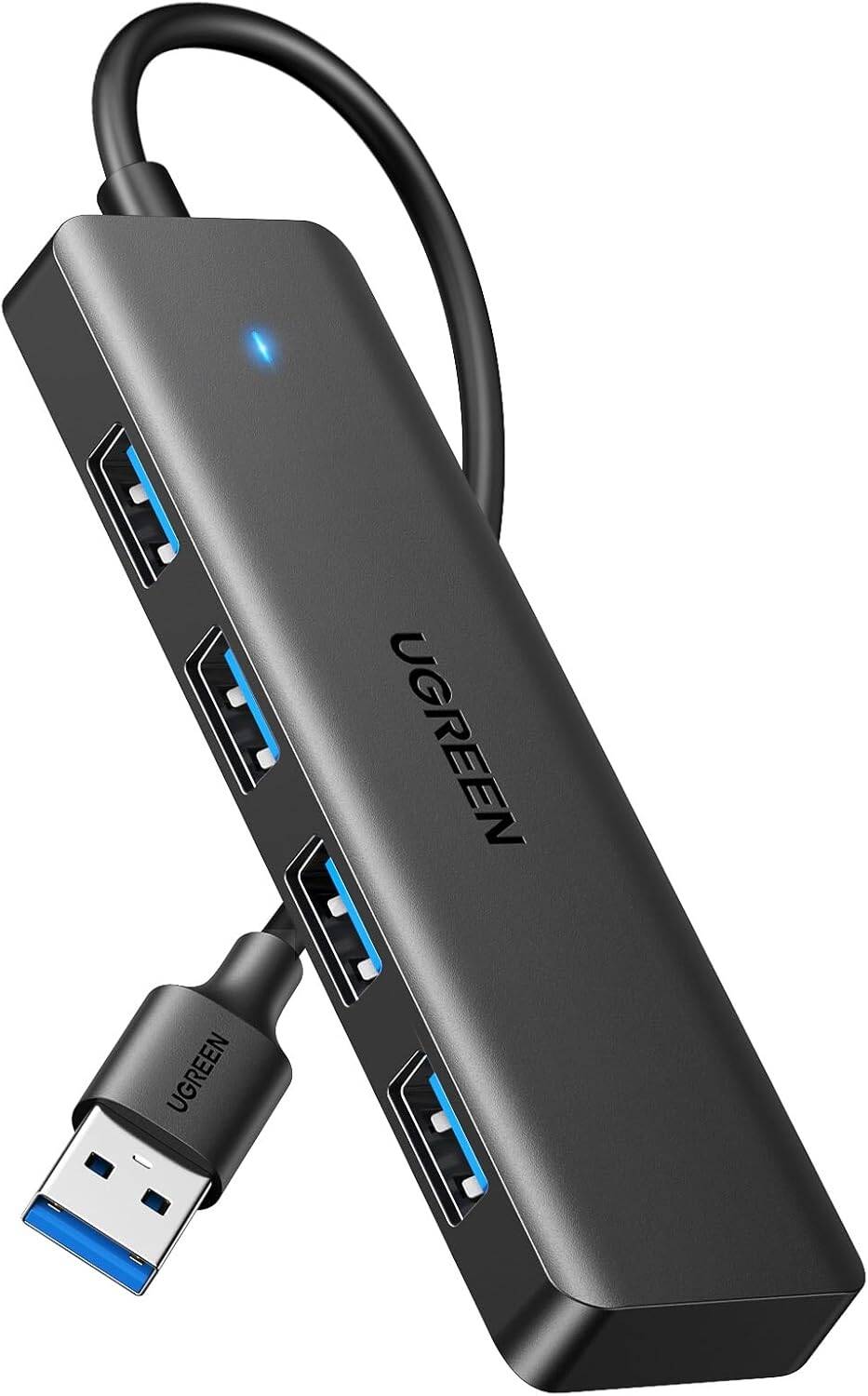 موزع يوجرين USB3.0 بأربعة منافذ مع مصدر طاقة USB-C CM219