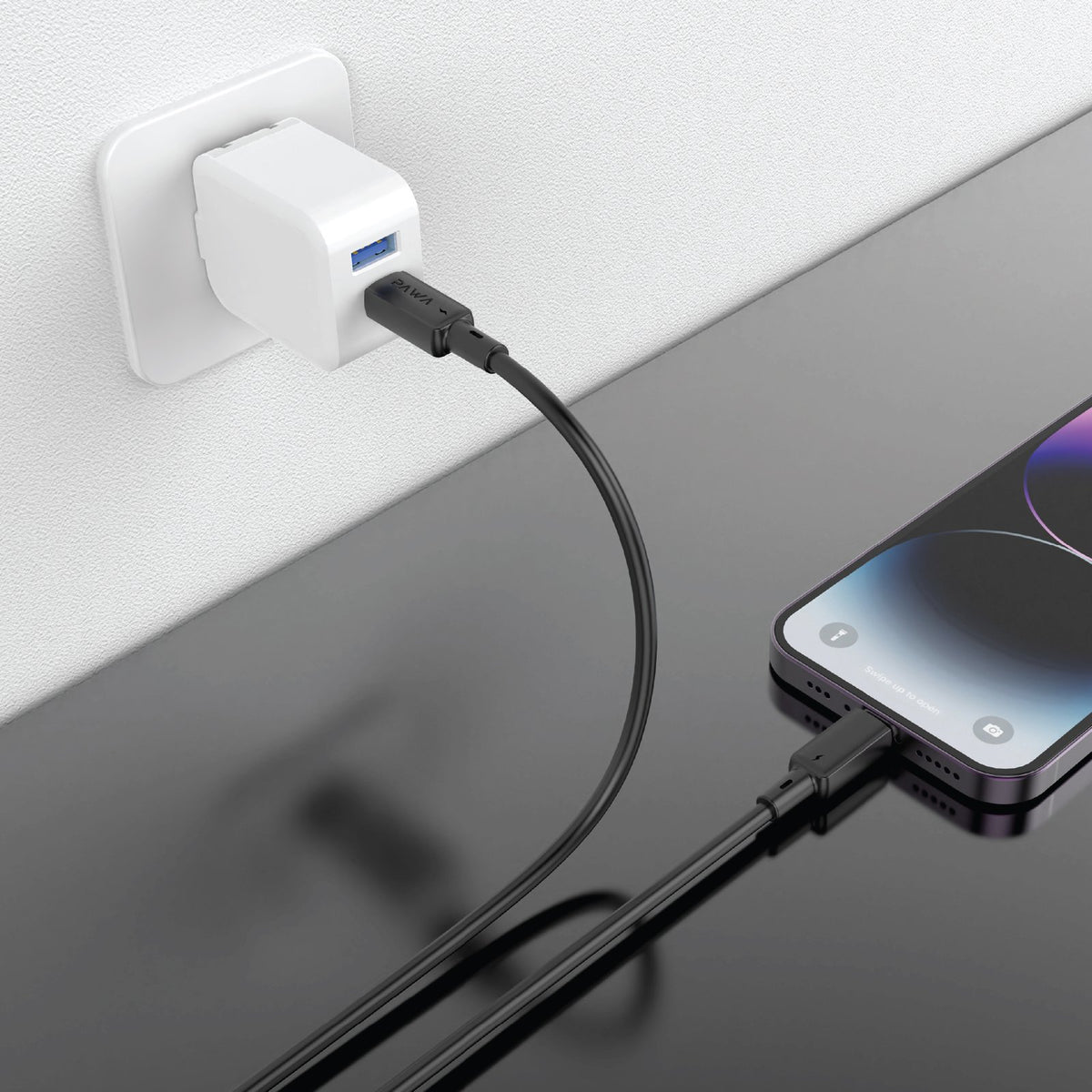 PAWA كابل شحن سريع Lite من Type-C إلى Lightning بقوة 30 واط 1.2 متر - أسود
